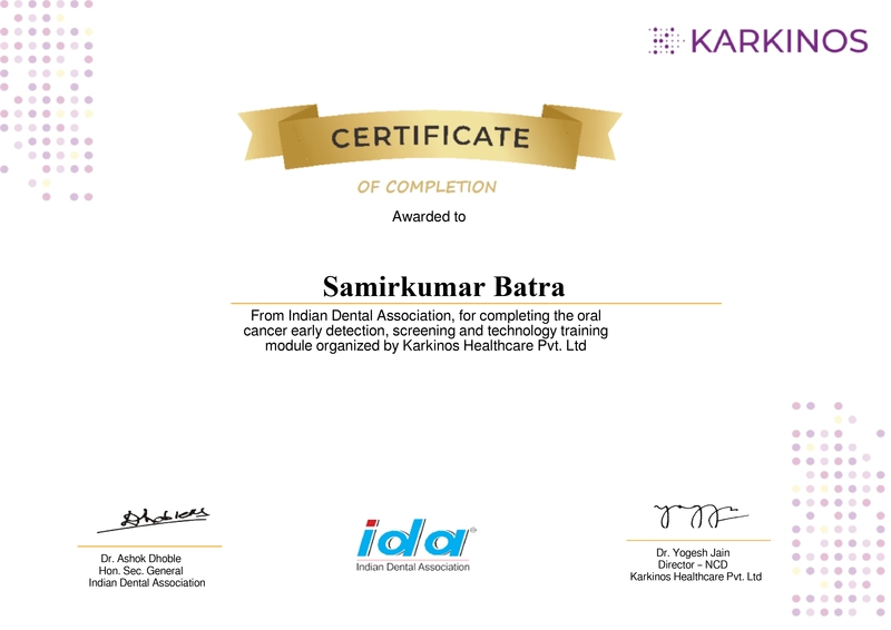 Oral Cancer Screening Training Certificate
