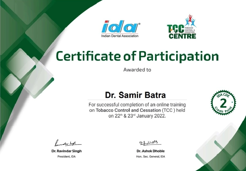 Tobacco Control and Cessation Certificate